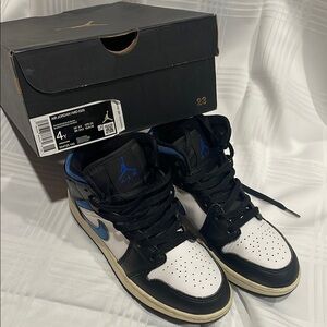 Jordan Blue and Black High-Top Sneakers